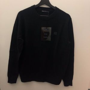 NWT Acne Black Nalon Face Wool Sweater Size M